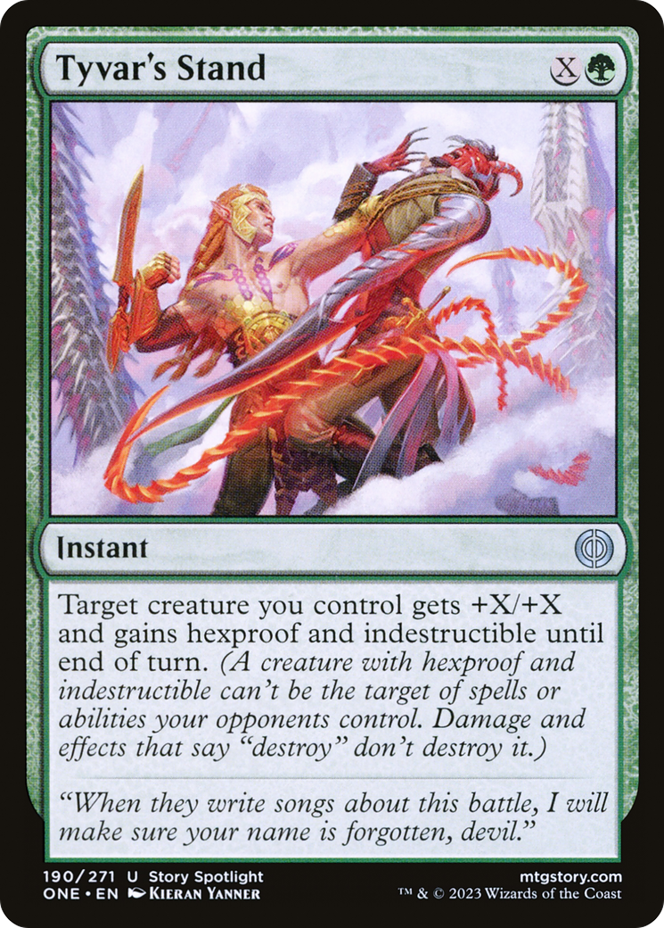 Tyvar's Stand (ONE-190) - Phyrexia: All Will Be One - Premium MTG Single from Wizards of the Coast - Just $0.26! Shop now at Game Crave Tournament Store