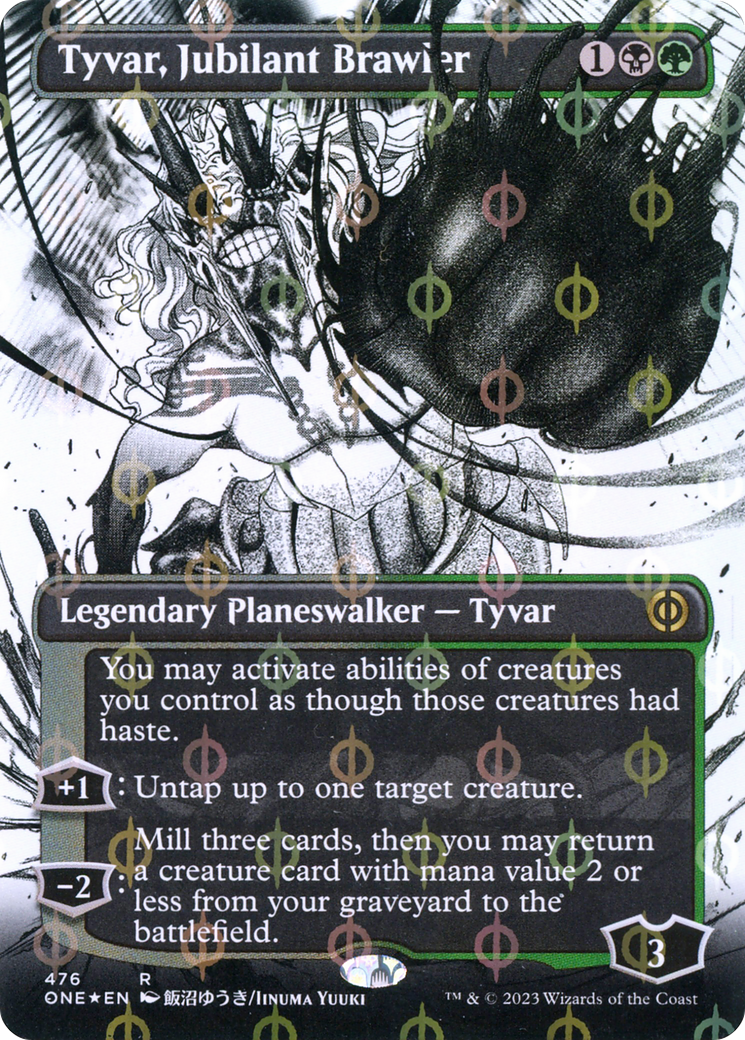 Tyvar, Jubilant Brawler (ONE-476) - Phyrexia: All Will Be One: (Showcase) (Borderless) Foil - Premium MTG Single from Wizards of the Coast - Just $1.86! Shop now at Game Crave Tournament Store