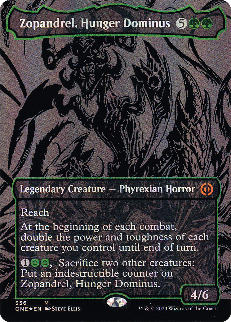 Zopandrel, Hunger Dominus (ONE-356) - Phyrexia: All Will Be One (Borderless) Foil - Premium MTG Single from Wizards of the Coast - Just $6.34! Shop now at Game Crave Tournament Store