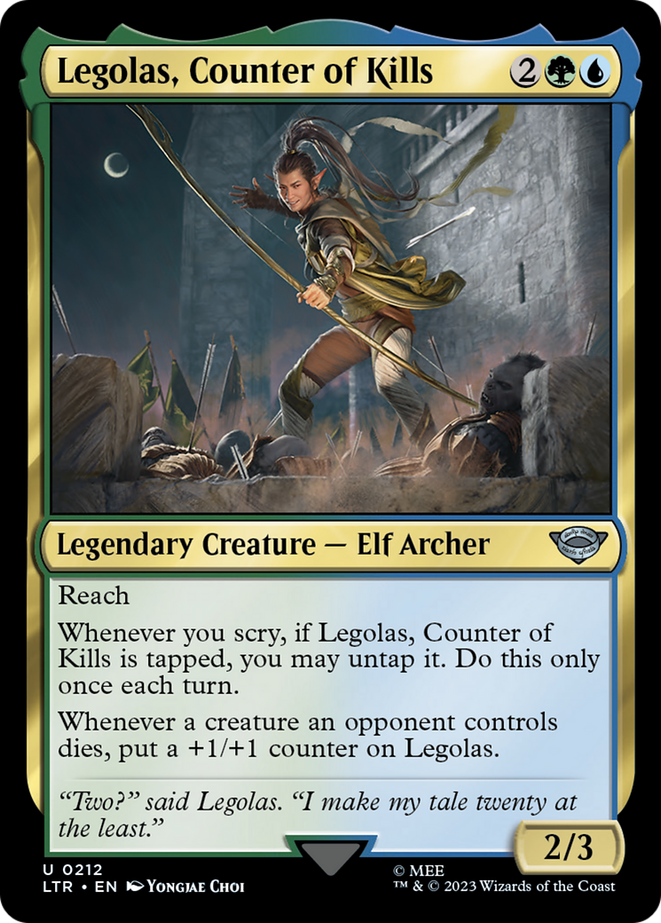 Legolas, Counter of Kills (LTR-212) - The Lord of the Rings: Tales of Middle-earth Foil - Premium MTG Single from Wizards of the Coast - Just $0.08! Shop now at Game Crave Tournament Store