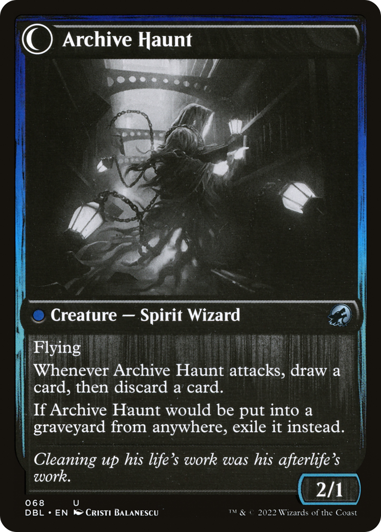 Overwhelmed Archivist // Archive Haunt (DBL-068) - Innistrad: Double Feature: (Double Faced Transform) Foil - Premium MTG Single from Wizards of the Coast - Just $0.08! Shop now at Game Crave Tournament Store