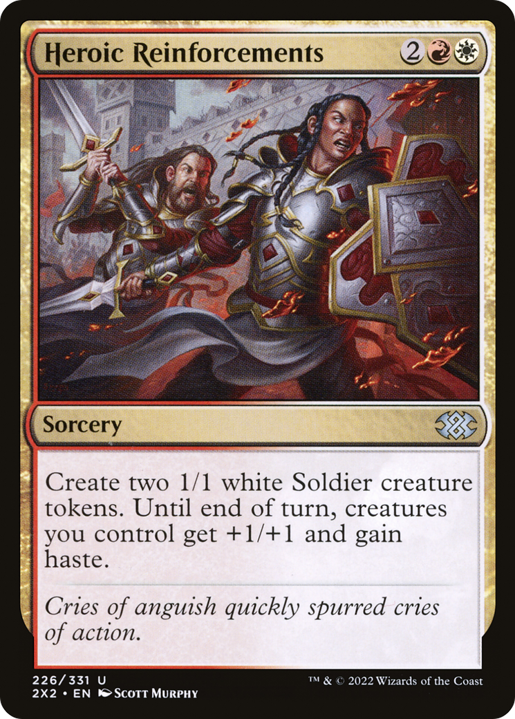Heroic Reinforcements (2X2-226) - Double Masters 2022 Foil - Premium MTG Single from Wizards of the Coast - Just $0.25! Shop now at Game Crave Tournament Store