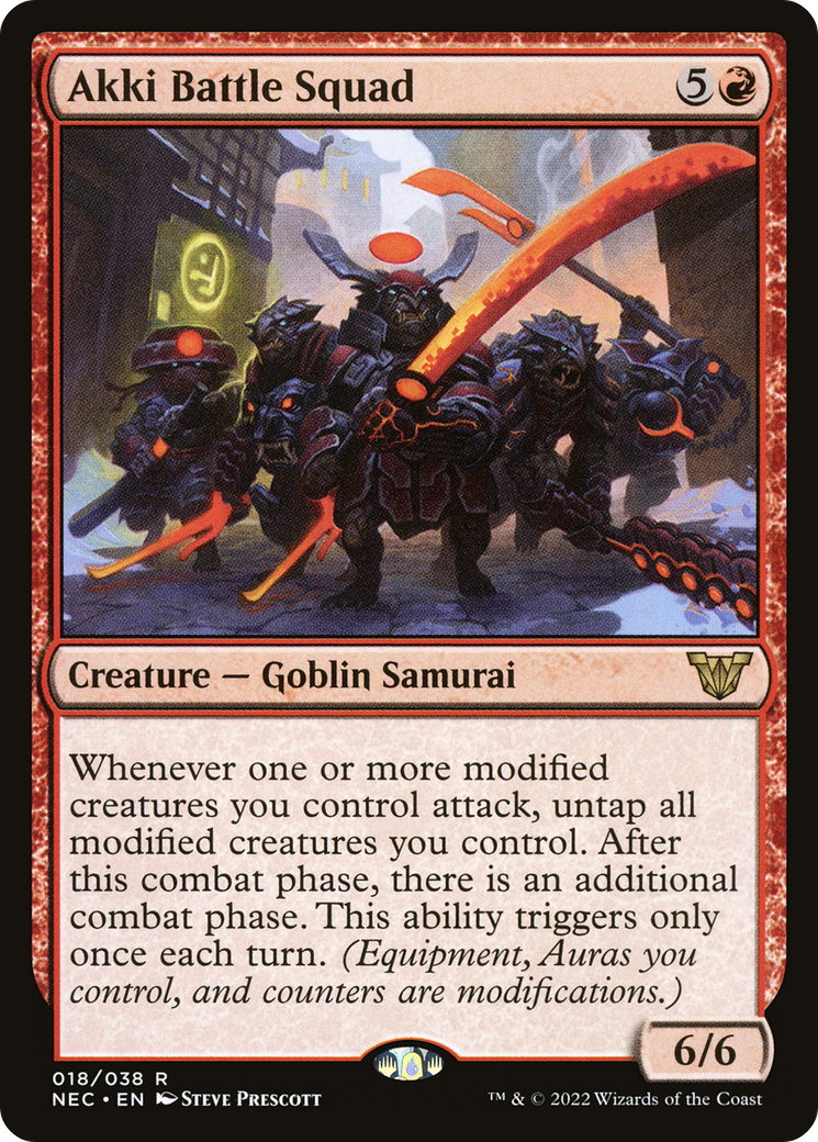 Akki Battle Squad (NEC-018) - Neon Dynasty Commander - Premium MTG Single from Wizards of the Coast - Just $1.30! Shop now at Game Crave Tournament Store