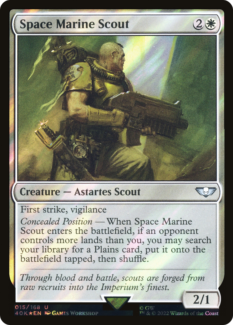 Space Marine Scout (40K-15★) - Warhammer 40,000 Commander Foil - Premium MTG Single from Wizards of the Coast - Just $0.64! Shop now at Game Crave Tournament Store