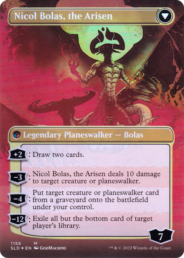 Nicol Bolas, the Ravager // Nicol Bolas, the Arisen (SLD-1158) - Secret Lair Drop (Borderless) Foil - Premium MTG Single from Wizards of the Coast - Just $41.11! Shop now at Game Crave Tournament Store