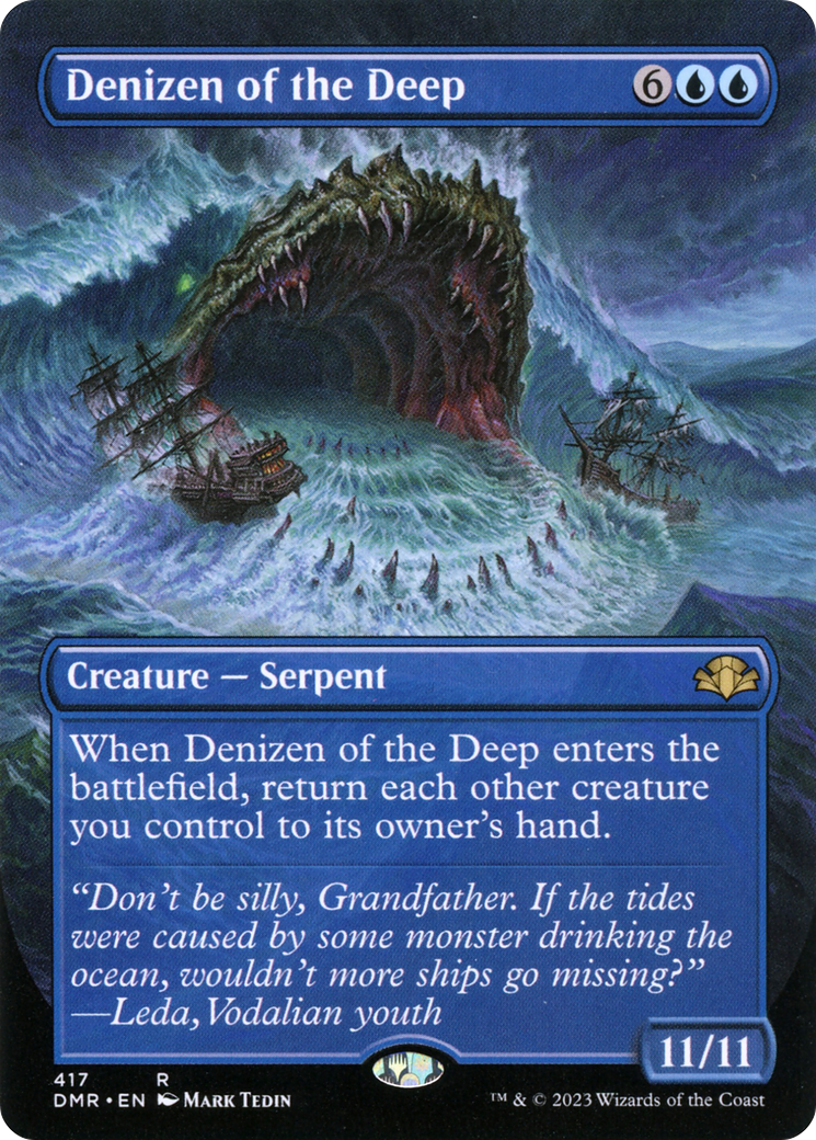 Denizen of the Deep (DMR-417) - Dominaria Remastered (Borderless) Foil - Premium MTG Single from Wizards of the Coast - Just $0.08! Shop now at Game Crave Tournament Store