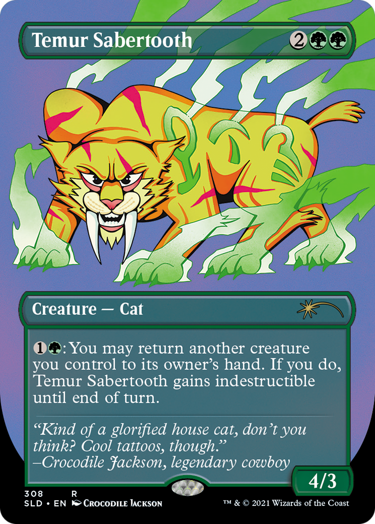 Temur Sabertooth (SLD-308) - Secret Lair Drop (Borderless) - Premium MTG Single from Wizards of the Coast - Just $8.62! Shop now at Game Crave Tournament Store