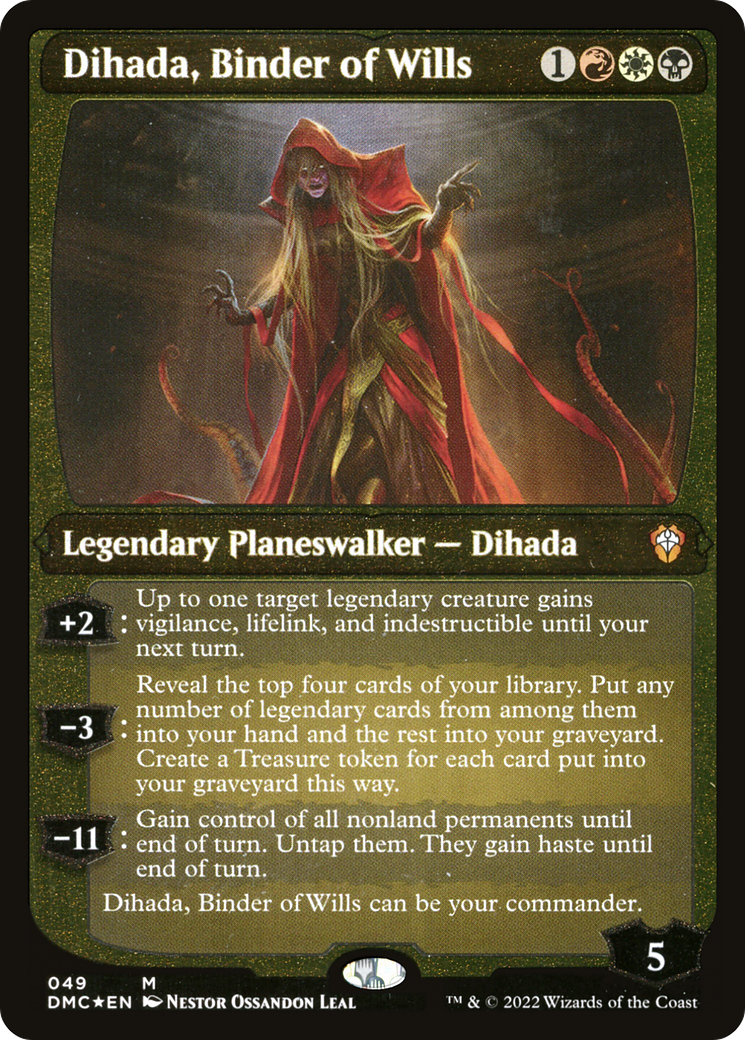 Dihada, Binder of Wills (DMC-049) - Dominaria United Commander Etched Foil - Premium MTG Single from Wizards of the Coast - Just $0.10! Shop now at Game Crave Tournament Store