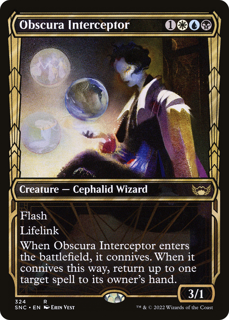 Obscura Interceptor (SNC-324) - Streets of New Capenna: (Showcase) Foil - Premium MTG Single from Wizards of the Coast - Just $0.08! Shop now at Game Crave Tournament Store