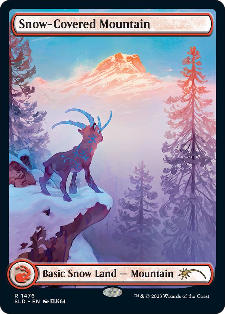 Snow-Covered Mountain (SLD-1476) - Secret Lair Drop: (Full Art) - Premium MTG Single from Wizards of the Coast - Just $1.60! Shop now at Game Crave Tournament Store