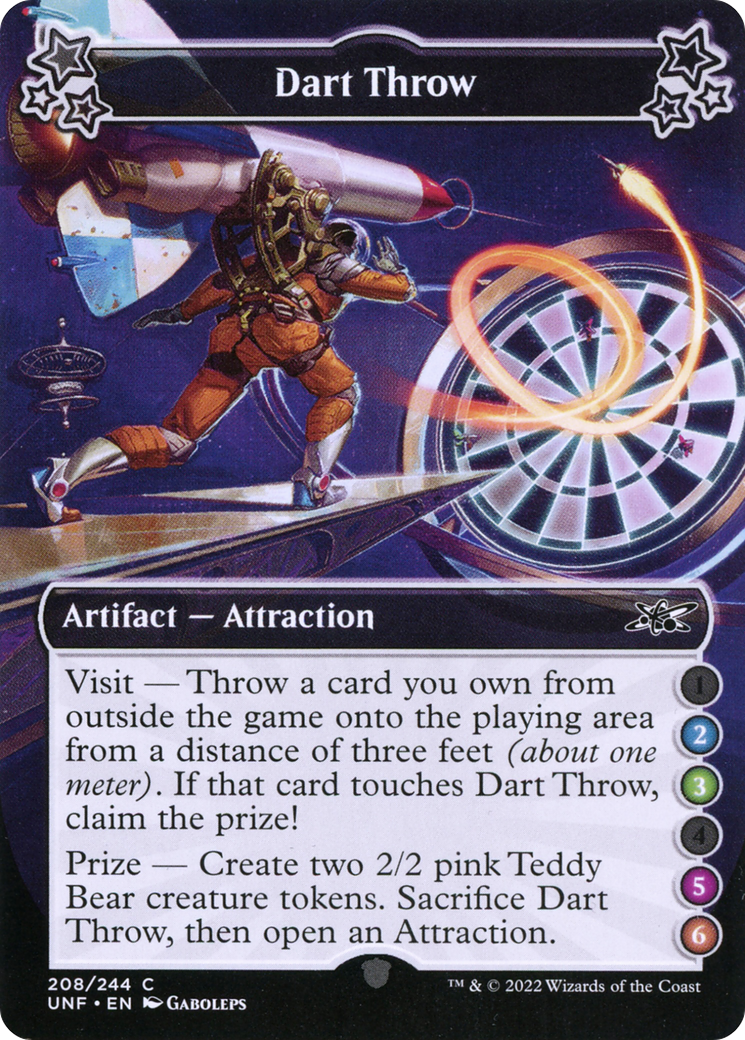 Dart Throw (UNF-208B) - Unfinity Foil - Premium MTG Single from Wizards of the Coast - Just $0.25! Shop now at Game Crave Tournament Store