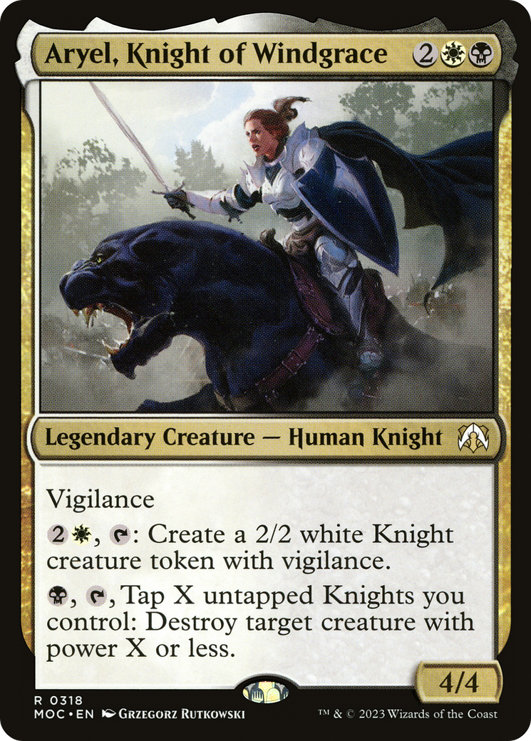 Aryel, Knight of Windgrace (MOC-318) - March of the Machine Commander - Premium MTG Single from Wizards of the Coast - Just $0.25! Shop now at Game Crave Tournament Store
