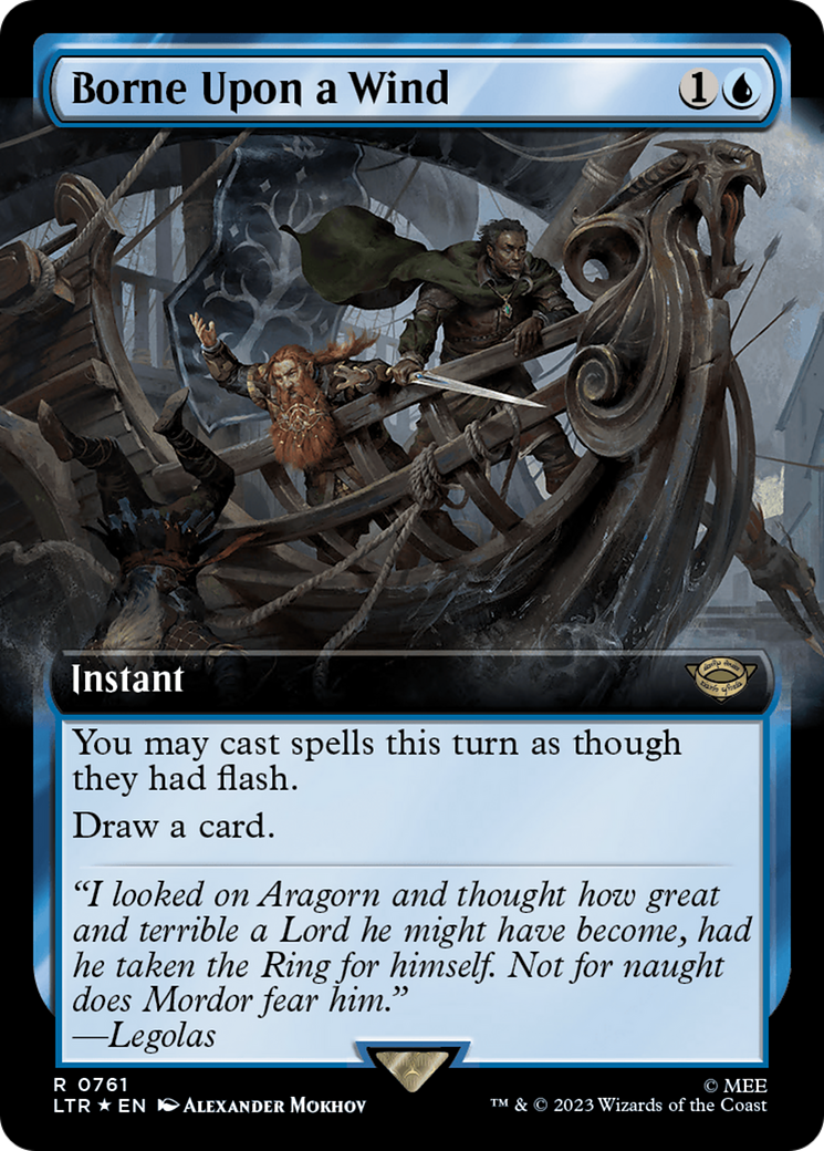 Borne Upon a Wind (LTR-761) - The Lord of the Rings: Tales of Middle-earth: (Extended Art) Foil - Premium MTG Single from Wizards of the Coast - Just $1.48! Shop now at Game Crave Tournament Store
