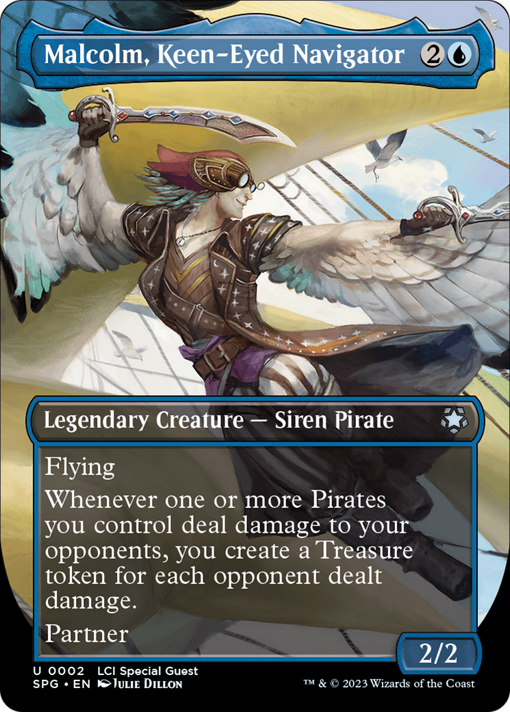 Malcolm, Keen-Eyed Navigator (SPG-002) - Special Guests (Borderless) - Premium MTG Single from Wizards of the Coast - Just $1.08! Shop now at Game Crave Tournament Store