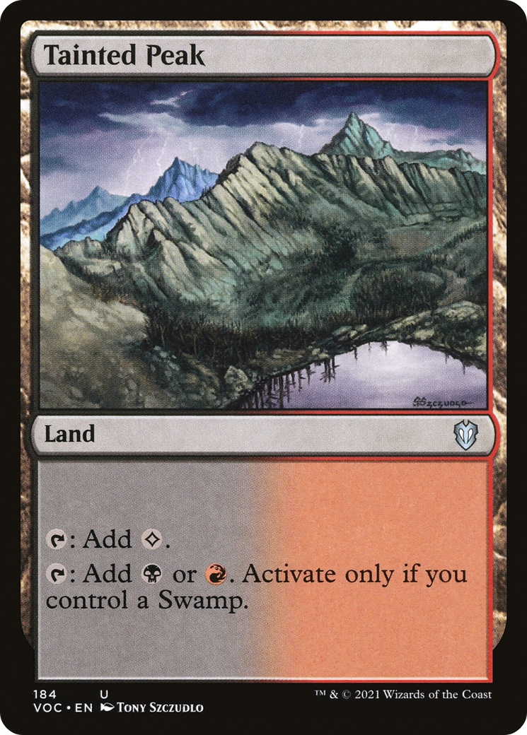Tainted Peak (VOC-184) - Crimson Vow Commander - Premium MTG Single from Wizards of the Coast - Just $0.08! Shop now at Game Crave Tournament Store