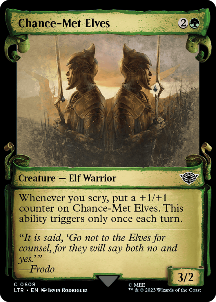 Chance-Met Elves (LTR-608) - The Lord of the Rings: Tales of Middle-earth: (Showcase) - Premium MTG Single from Wizards of the Coast - Just $0.25! Shop now at Game Crave Tournament Store