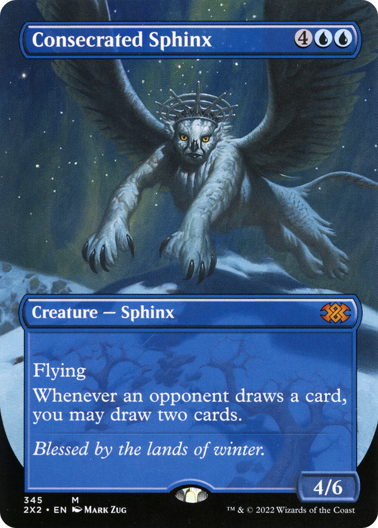 Consecrated Sphinx (2X2-345) - Double Masters 2022 (Borderless) - Premium MTG Single from Wizards of the Coast - Just $10.06! Shop now at Game Crave Tournament Store