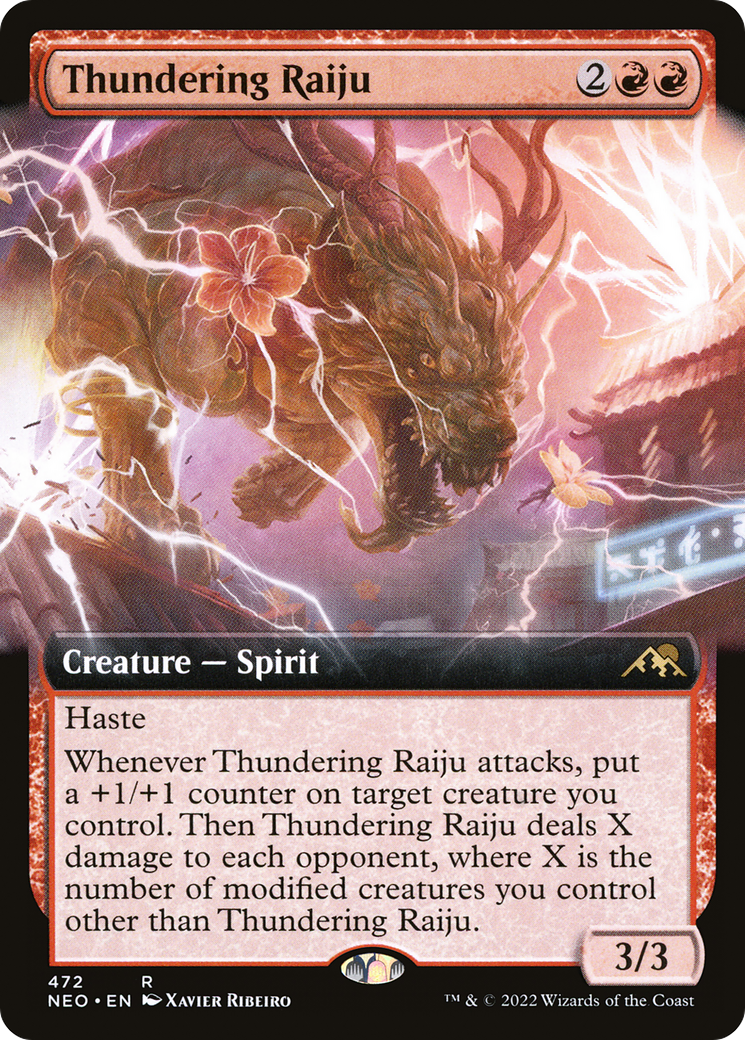 Thundering Raiju (NEO-472) - Kamigawa: Neon Dynasty: (Extended Art) - Premium MTG Single from Wizards of the Coast - Just $0.29! Shop now at Game Crave Tournament Store