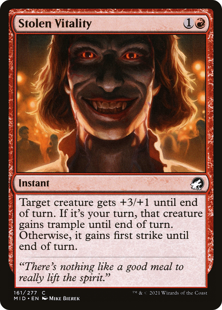 Stolen Vitality (MID-161) - Innistrad: Midnight Hunt - Premium MTG Single from Wizards of the Coast - Just $0.08! Shop now at Game Crave Tournament Store