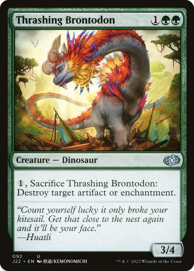 Thrashing Brontodon (J22-092) - Jumpstart 2022 - Premium MTG Single from Wizards of the Coast - Just $0.25! Shop now at Game Crave Tournament Store