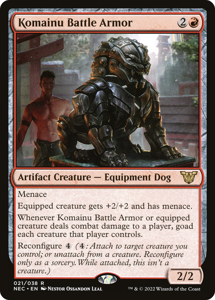 Komainu Battle Armor (NEC-021) - Neon Dynasty Commander - Premium MTG Single from Wizards of the Coast - Just $0.90! Shop now at Game Crave Tournament Store