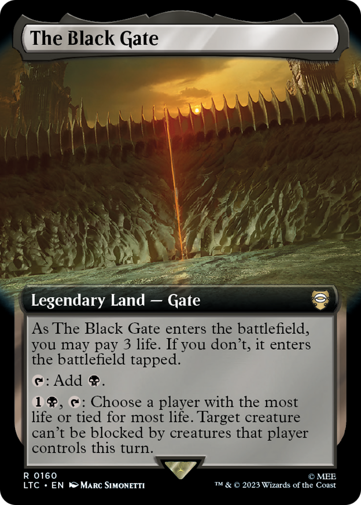 The Black Gate (LTC-160) - Tales of Middle-earth Commander: (Extended Art) - Premium MTG Single from Wizards of the Coast - Just $3.40! Shop now at Game Crave Tournament Store