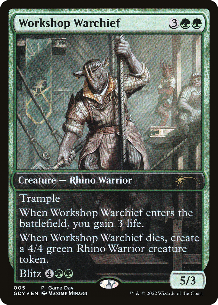 Workshop Warchief (GDY-005) - Game Day Promos Foil - Premium MTG Single from Wizards of the Coast - Just $0.08! Shop now at Game Crave Tournament Store
