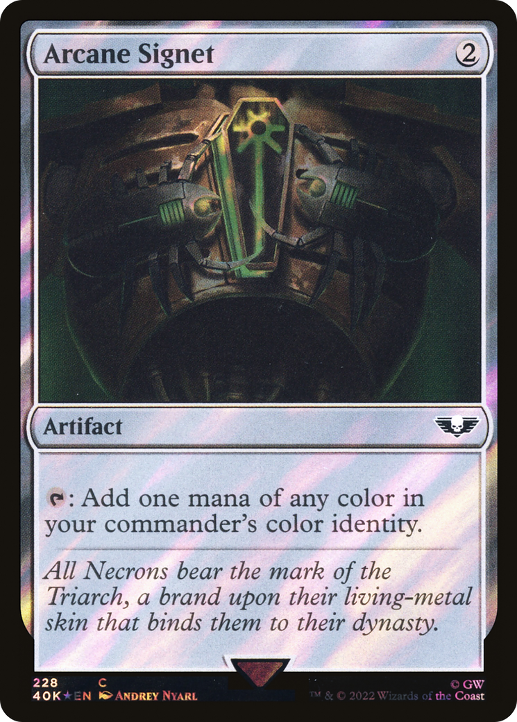Arcane Signet (40K-228★) - Warhammer 40,000 Commander Foil - Premium MTG Single from Wizards of the Coast - Just $1.25! Shop now at Game Crave Tournament Store