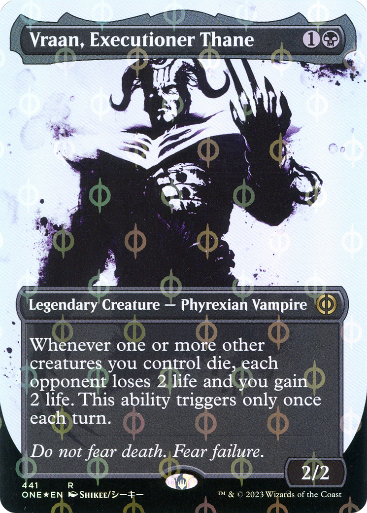 Vraan, Executioner Thane (ONE-441) - Phyrexia: All Will Be One: (Showcase) (Borderless) Foil - Premium MTG Single from Wizards of the Coast - Just $1.13! Shop now at Game Crave Tournament Store