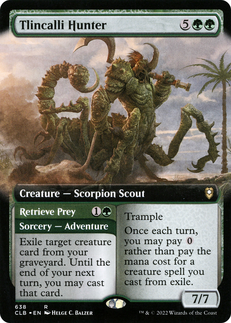 Tlincalli Hunter // Retrieve Prey (CLB-638) - Commander Legends: Battle for Baldur's Gate: (Extended Art) - Premium MTG Single from Wizards of the Coast - Just $0.28! Shop now at Game Crave Tournament Store