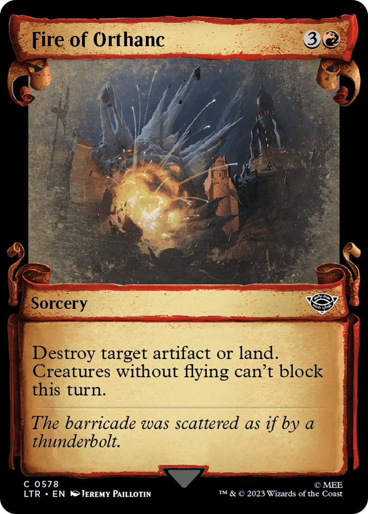 Fire of Orthanc (LTR-578) - The Lord of the Rings: Tales of Middle-earth: (Showcase) Foil - Premium MTG Single from Wizards of the Coast - Just $0.08! Shop now at Game Crave Tournament Store
