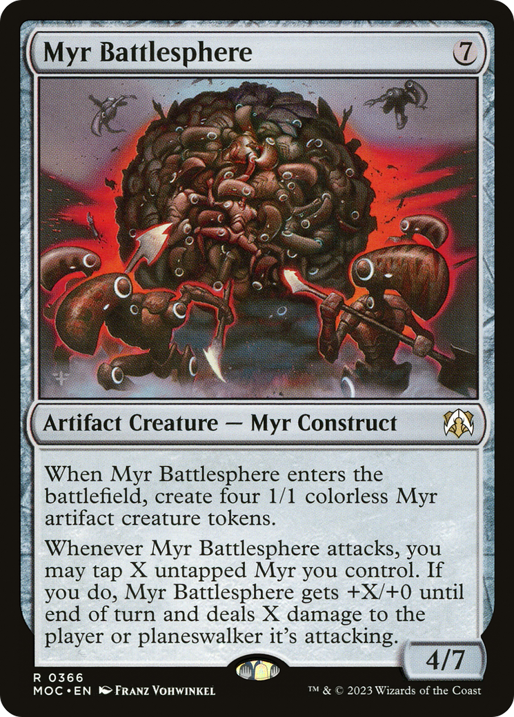 Myr Battlesphere (MOC-366) - March of the Machine Commander - Premium MTG Single from Wizards of the Coast - Just $0.08! Shop now at Game Crave Tournament Store