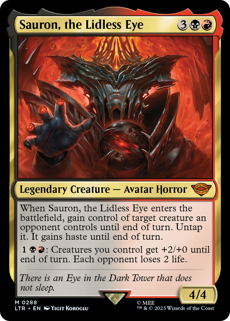 Sauron, the Lidless Eye (LTR-288) - The Lord of the Rings: Tales of Middle-earth - Premium MTG Single from Wizards of the Coast - Just $2.25! Shop now at Game Crave Tournament Store