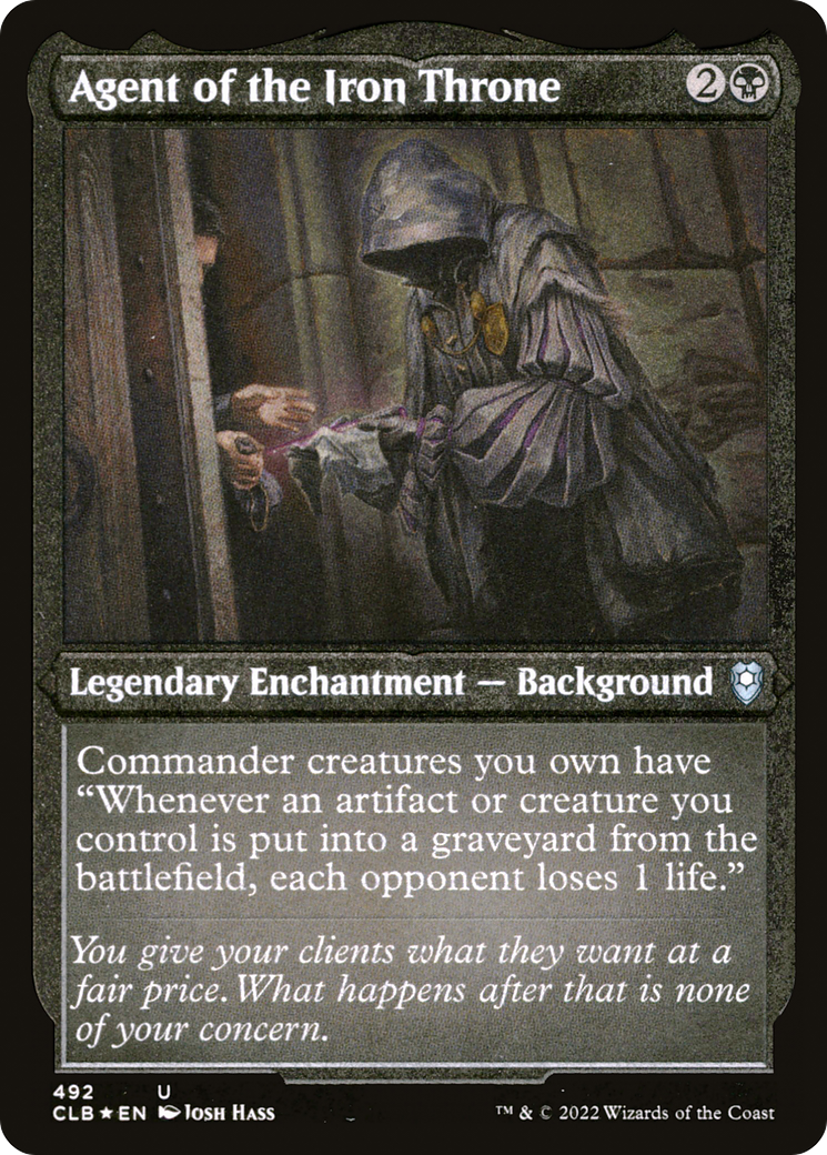 Agent of the Iron Throne (CLB-492) - Commander Legends: Battle for Baldur's Gate Etched Foil - Premium MTG Single from Wizards of the Coast - Just $0.35! Shop now at Game Crave Tournament Store