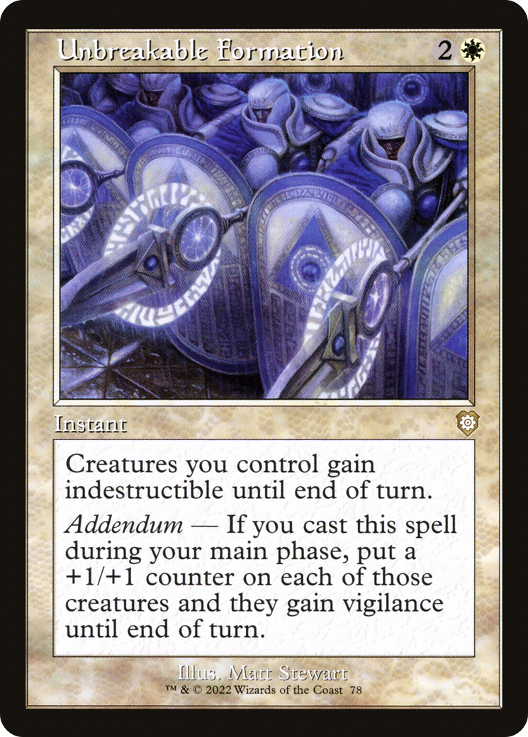 Unbreakable Formation (BRC-078) - The Brothers' War Commander - Premium MTG Single from Wizards of the Coast - Just $0.11! Shop now at Game Crave Tournament Store