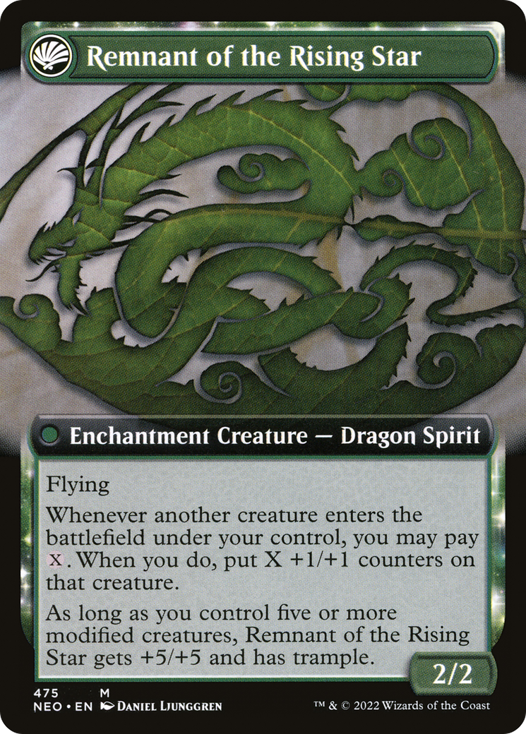 Jugan Defends the Temple // Remnant of the Rising Star (NEO-475) - Kamigawa: Neon Dynasty: (Extended Art, fandfc) - Premium MTG Single from Wizards of the Coast - Just $1.34! Shop now at Game Crave Tournament Store