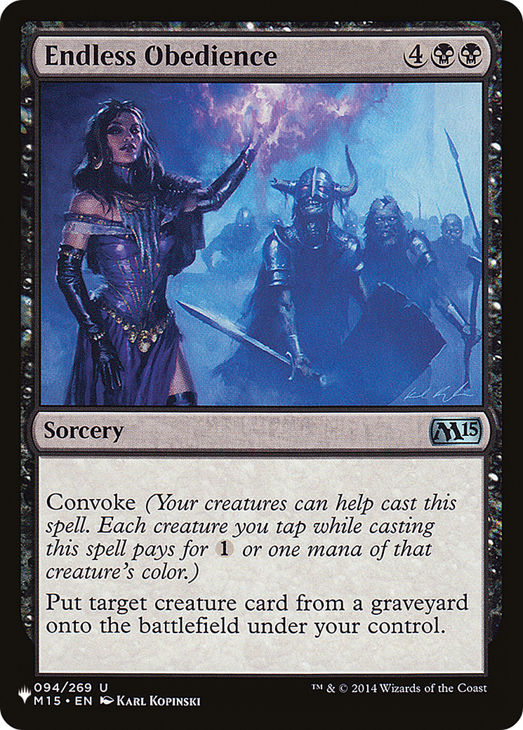 Endless Obedience (PLIST-1038) - The List - Premium MTG Single from Wizards of the Coast - Just $0.25! Shop now at Game Crave Tournament Store
