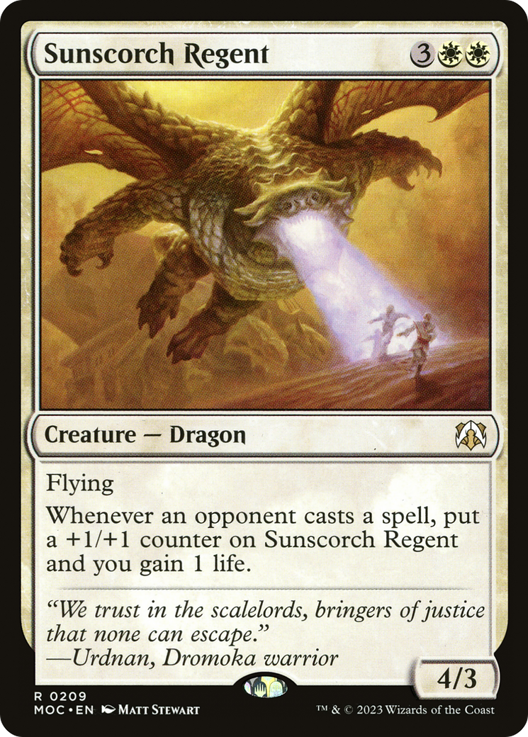 Sunscorch Regent (MOC-209) - March of the Machine Commander - Premium MTG Single from Wizards of the Coast - Just $0.13! Shop now at Game Crave Tournament Store