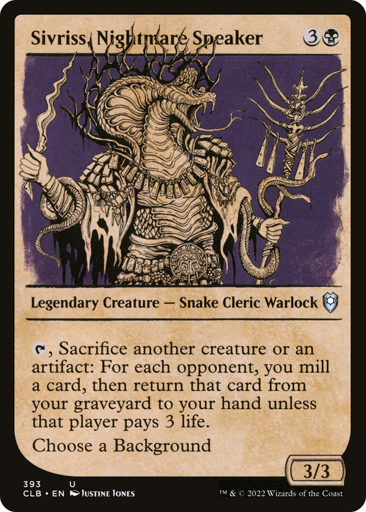 Sivriss, Nightmare Speaker (CLB-393) - Commander Legends: Battle for Baldur's Gate: (Showcase) Foil - Premium MTG Single from Wizards of the Coast - Just $0.08! Shop now at Game Crave Tournament Store
