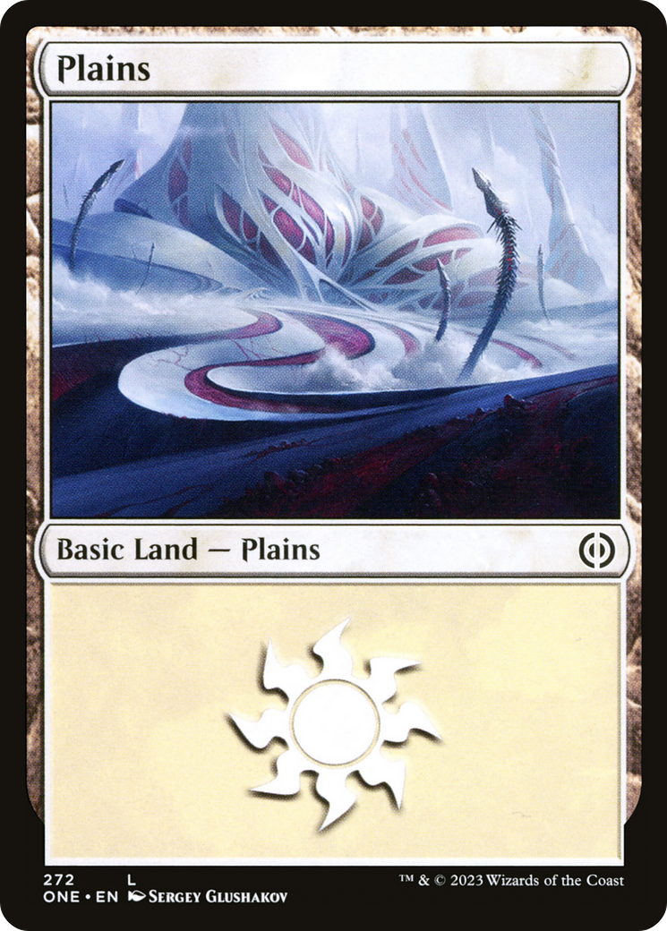 Plains (ONE-272) - Phyrexia: All Will Be One Foil - Premium MTG Single from Wizards of the Coast - Just $0.25! Shop now at Game Crave Tournament Store