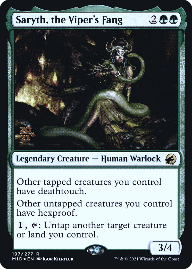 Saryth, the Viper's Fang (PMID-197S) - Innistrad: Midnight Hunt Promos Foil - Premium MTG Single from Wizards of the Coast - Just $0.53! Shop now at Game Crave Tournament Store