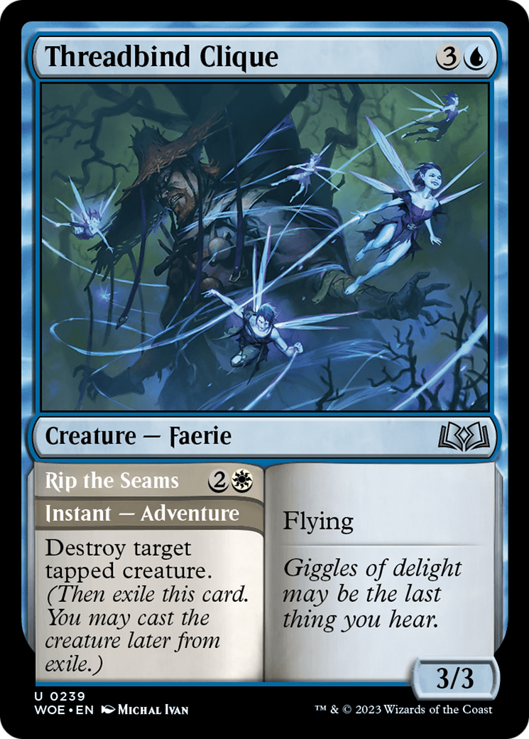 Threadbind Clique // Rip the Seams (WOE-239) - Wilds of Eldraine Foil - Premium MTG Single from Wizards of the Coast - Just $0.08! Shop now at Game Crave Tournament Store