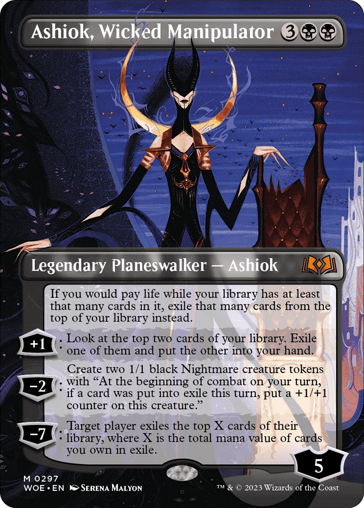Ashiok, Wicked Manipulator (WOE-297) - Wilds of Eldraine (Borderless) - Premium MTG Single from Wizards of the Coast - Just $0.11! Shop now at Game Crave Tournament Store