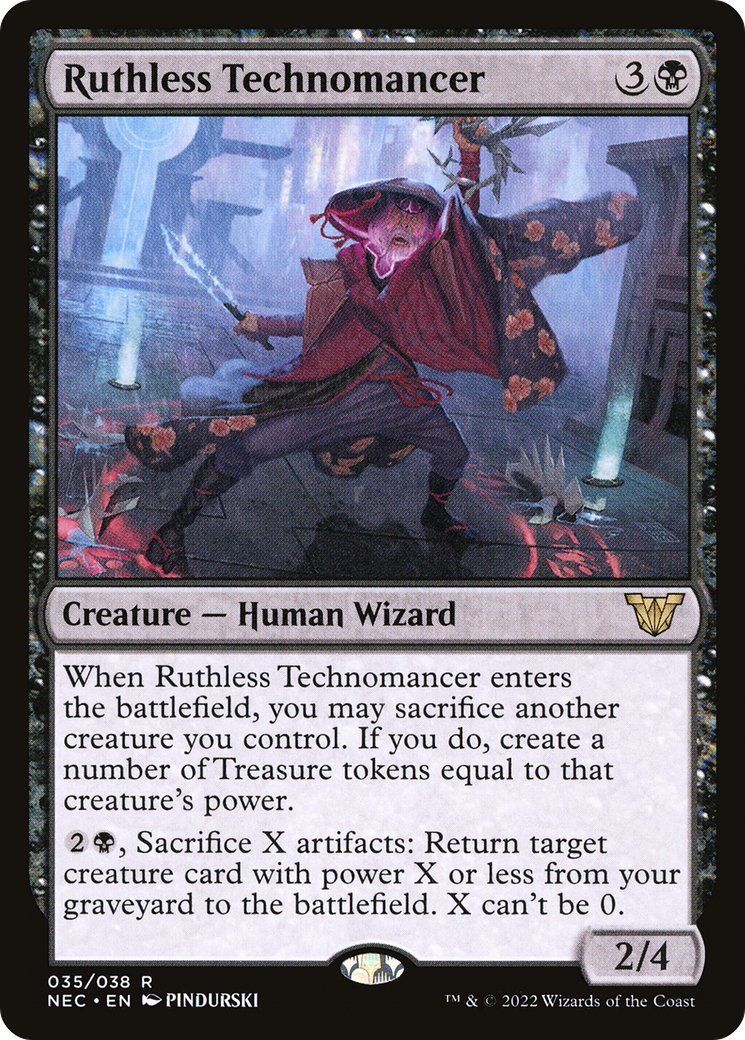 Ruthless Technomancer (NEC-035) - Neon Dynasty Commander Foil - Premium MTG Single from Wizards of the Coast - Just $3.09! Shop now at Game Crave Tournament Store