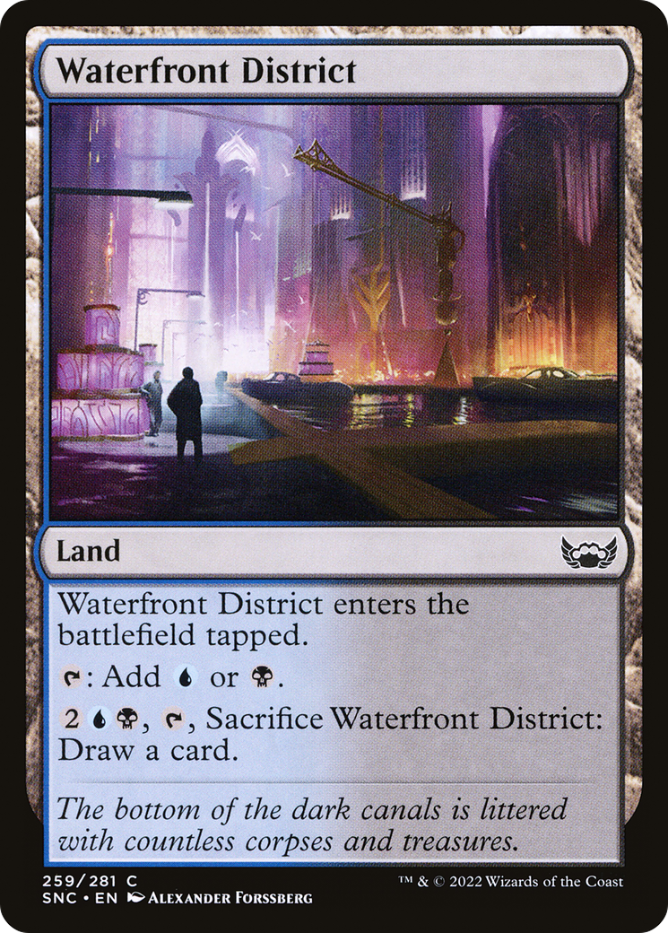 Waterfront District (SNC-259) - Streets of New Capenna Foil - Premium MTG Single from Wizards of the Coast - Just $0.08! Shop now at Game Crave Tournament Store