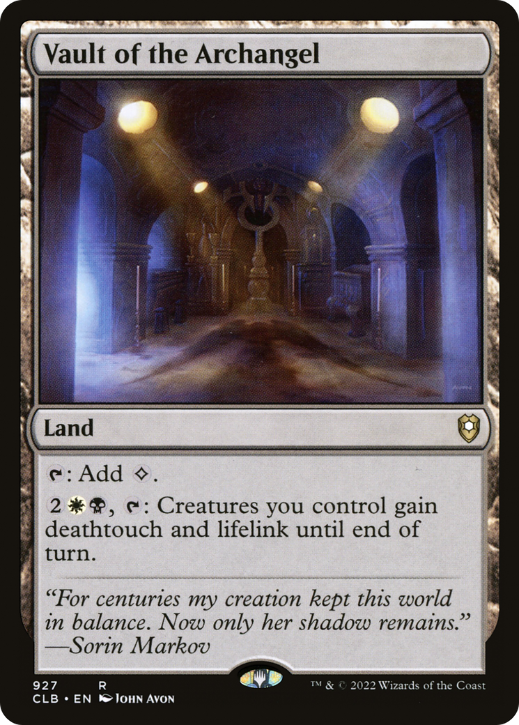 Vault of the Archangel (CLB-927) - Commander Legends: Battle for Baldur's Gate - Premium MTG Single from Wizards of the Coast - Just $0.08! Shop now at Game Crave Tournament Store