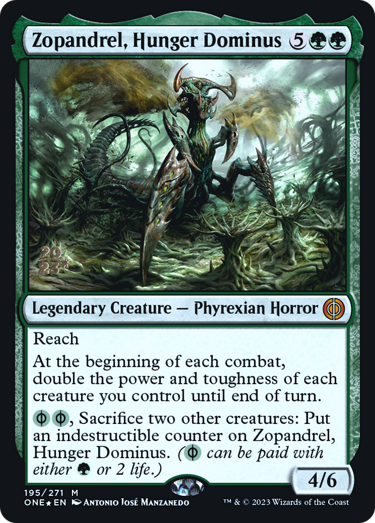 Zopandrel, Hunger Dominus (PONE-195S) - Phyrexia: All Will Be One Promos Foil - Premium MTG Single from Wizards of the Coast - Just $2.63! Shop now at Game Crave Tournament Store