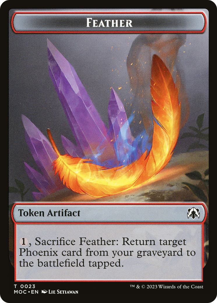 Feather (TMOC-023) - March of the Machine Commander Tokens - Premium MTG Single from Wizards of the Coast - Just $0! Shop now at Game Crave Tournament Store