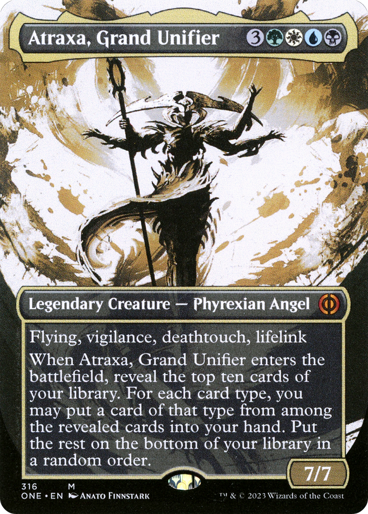 Atraxa, Grand Unifier (ONE-316) - Phyrexia: All Will Be One: (Showcase) (Borderless) - Premium MTG Single from Wizards of the Coast - Just $11.47! Shop now at Game Crave Tournament Store