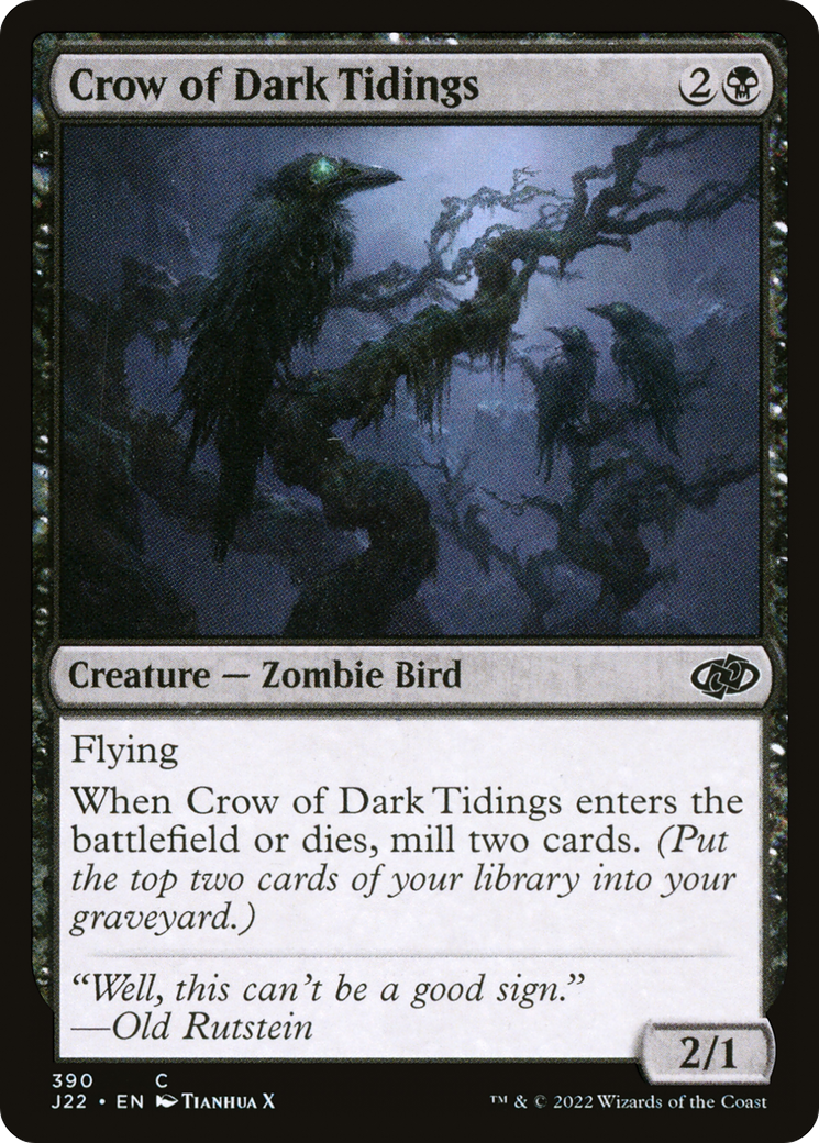 Crow of Dark Tidings (J22-390) - Jumpstart 2022 - Premium MTG Single from Wizards of the Coast - Just $0.08! Shop now at Game Crave Tournament Store